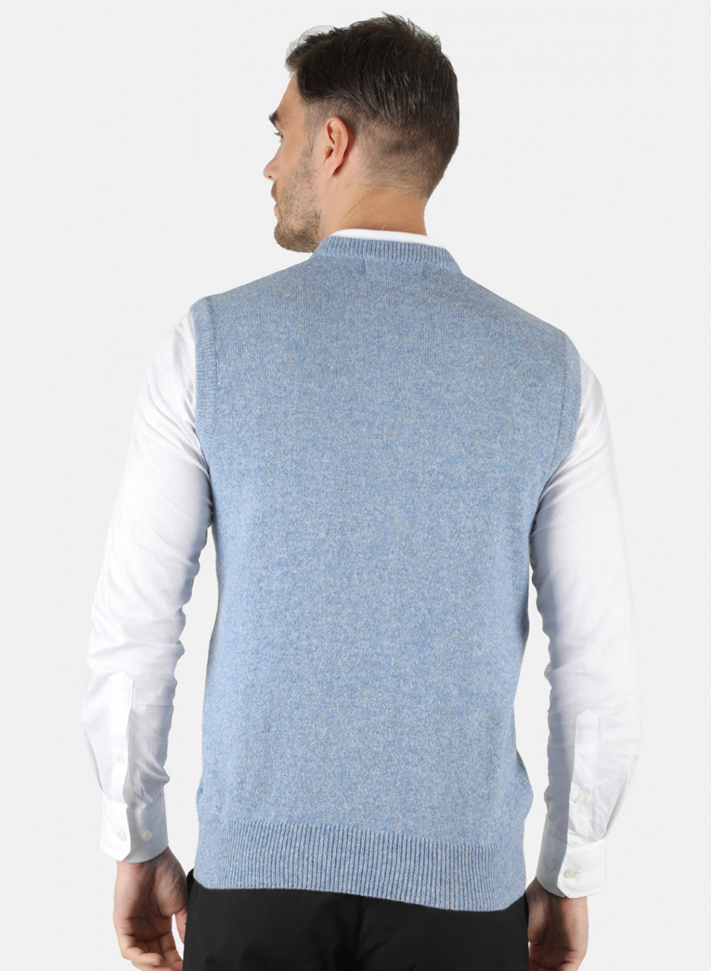 Men Blue Solid Sweater