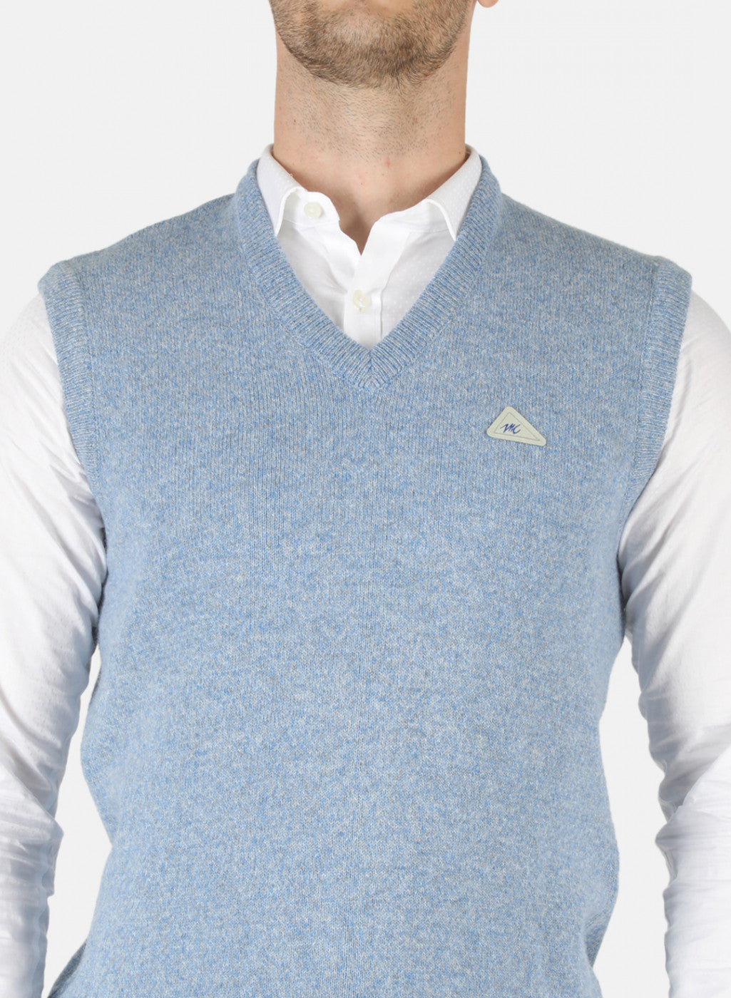 Men Blue Solid Sweater