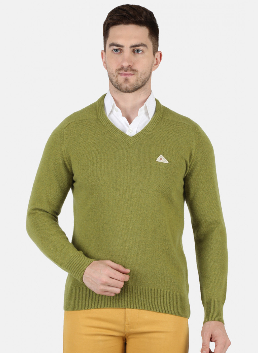 Men Green Solid Pullover