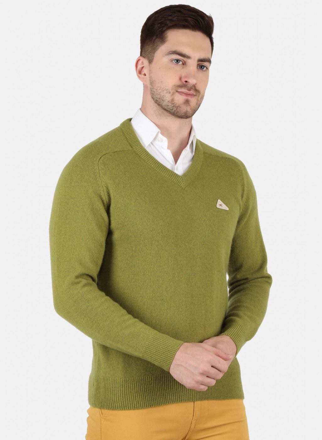 Men Green Solid Pullover