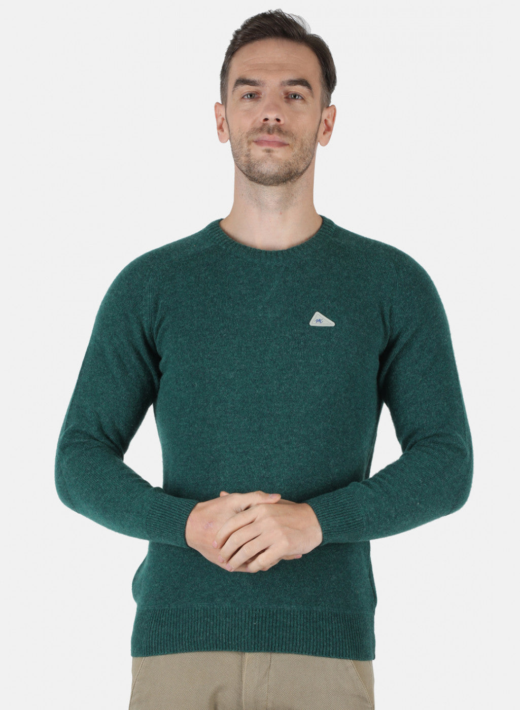 Men Green Solid Pullover