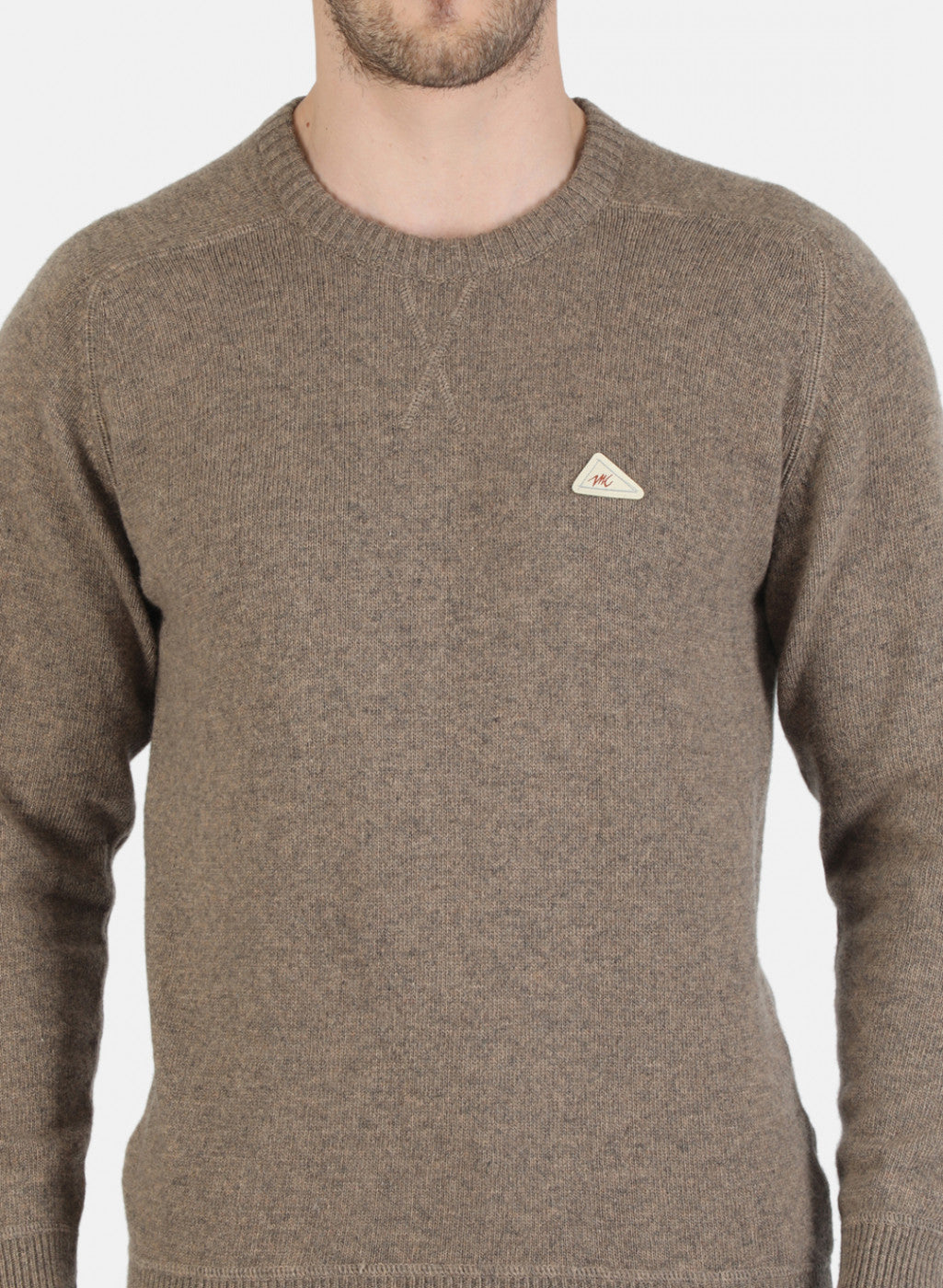 Men Beige Solid Pullover