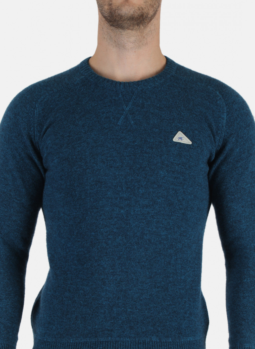 Men Blue Solid Pullover