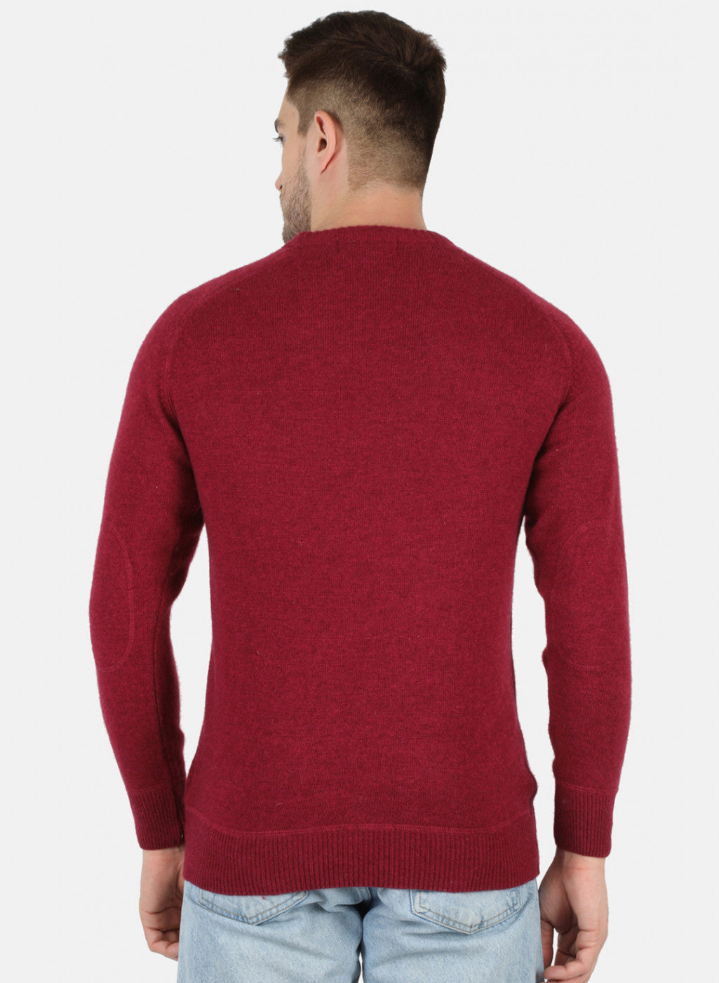 Men Red Solid Pullover