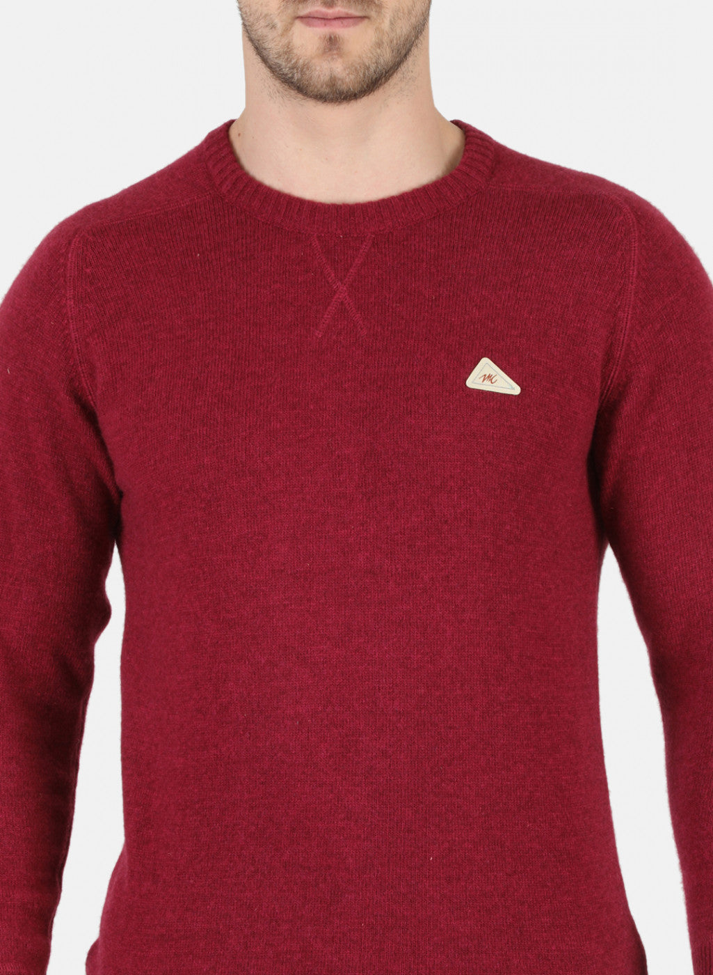 Men Red Solid Pullover