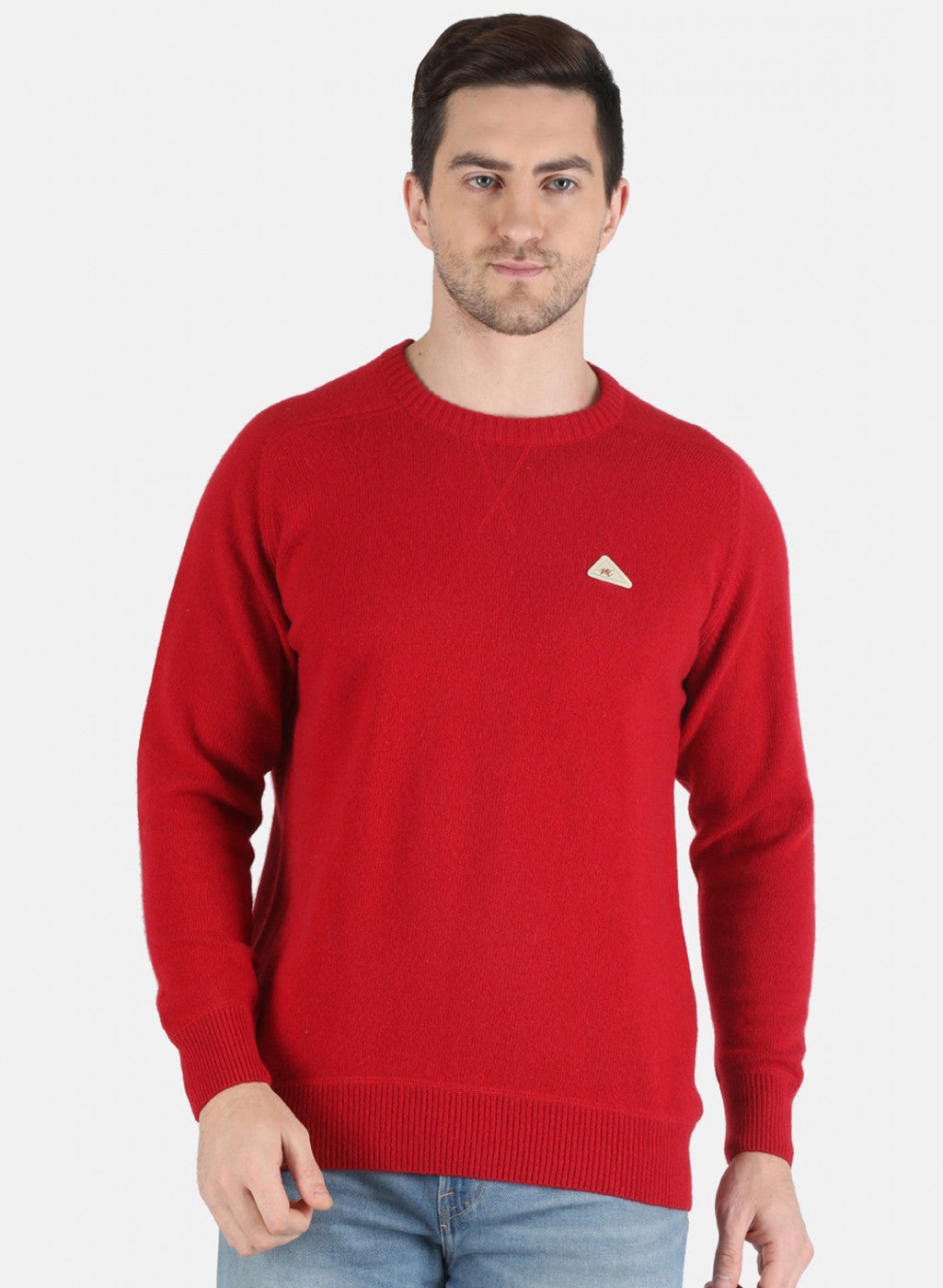 Men Maroon Solid Pullover