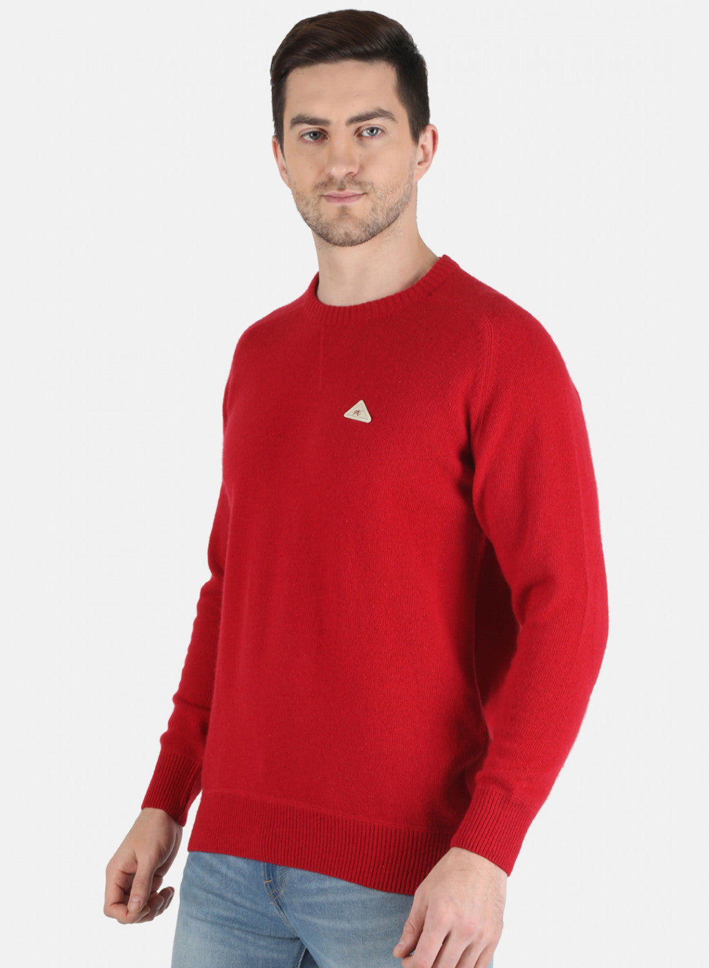 Men Maroon Solid Pullover