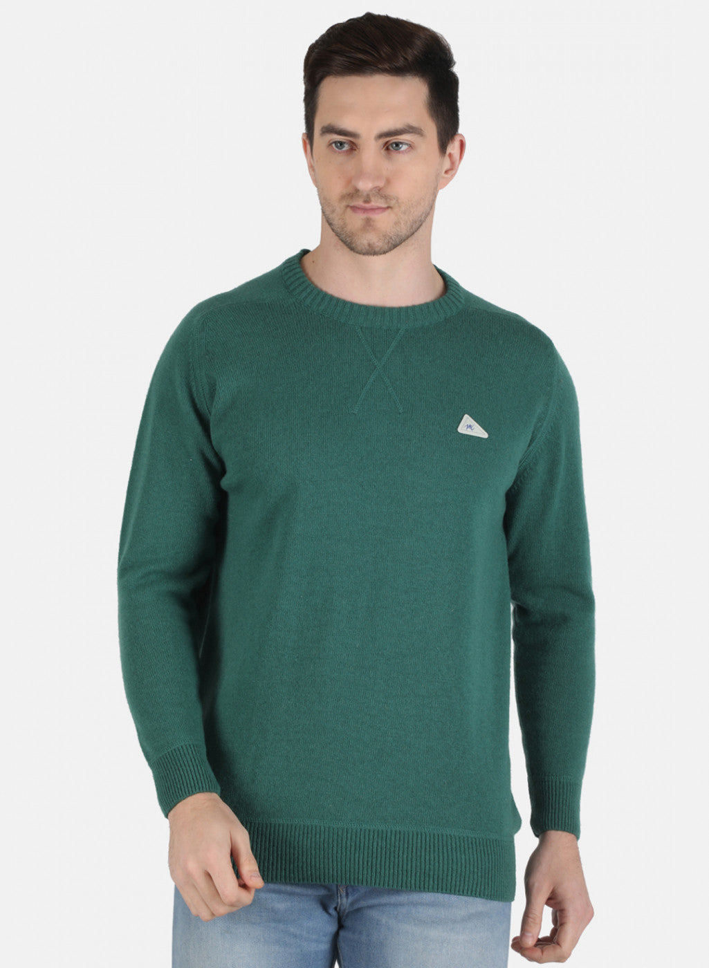 Men Green Solid Pullover