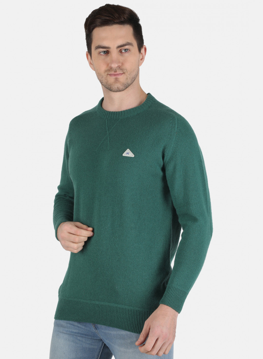 Men Green Solid Pullover