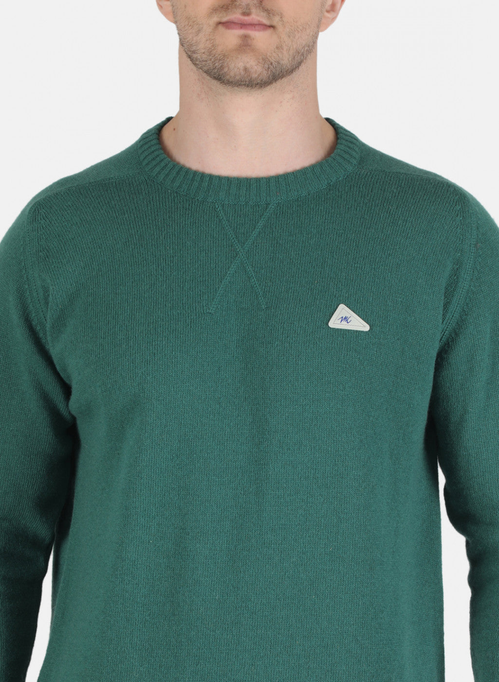 Men Green Solid Pullover