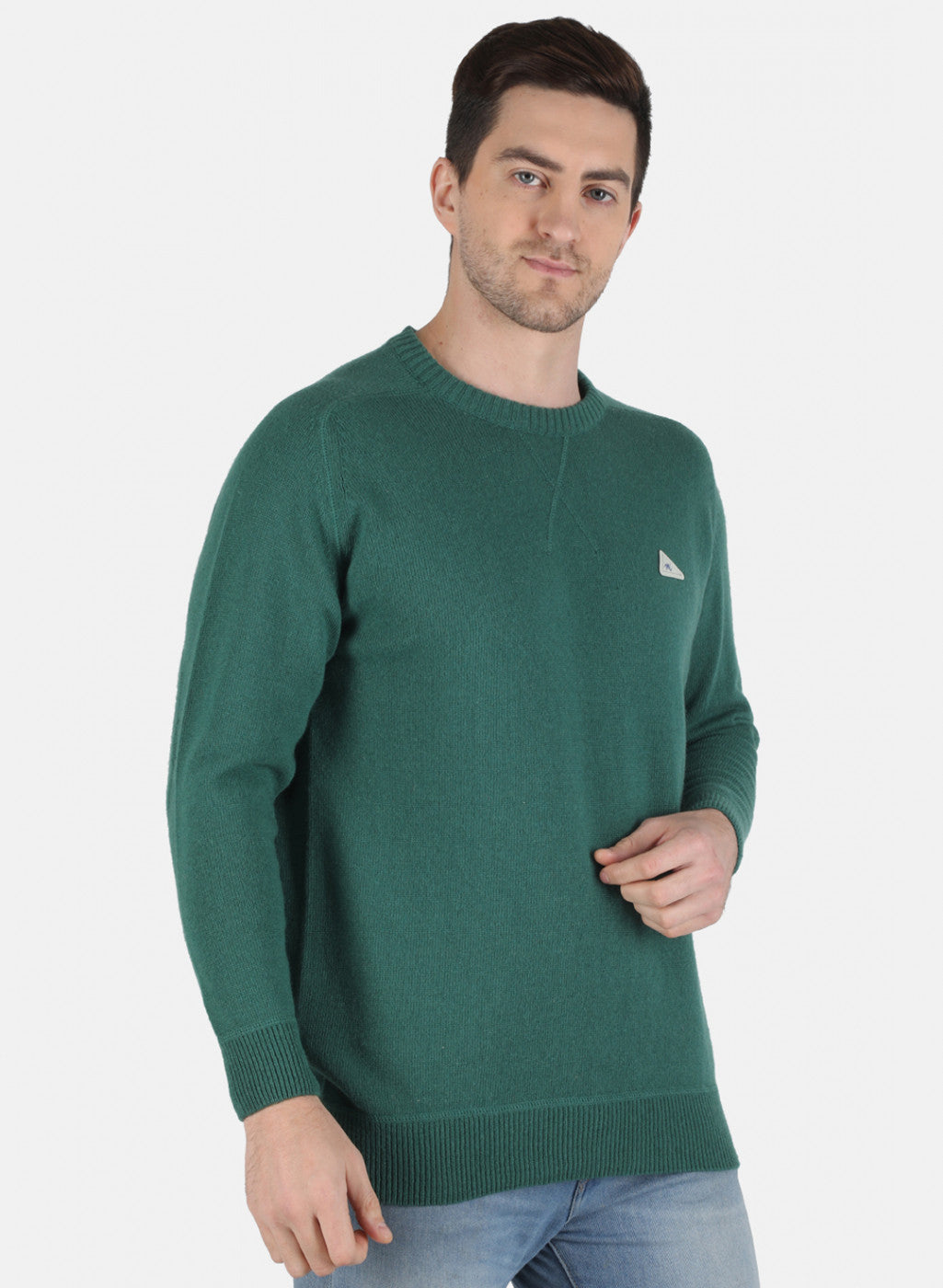 Men Green Solid Pullover