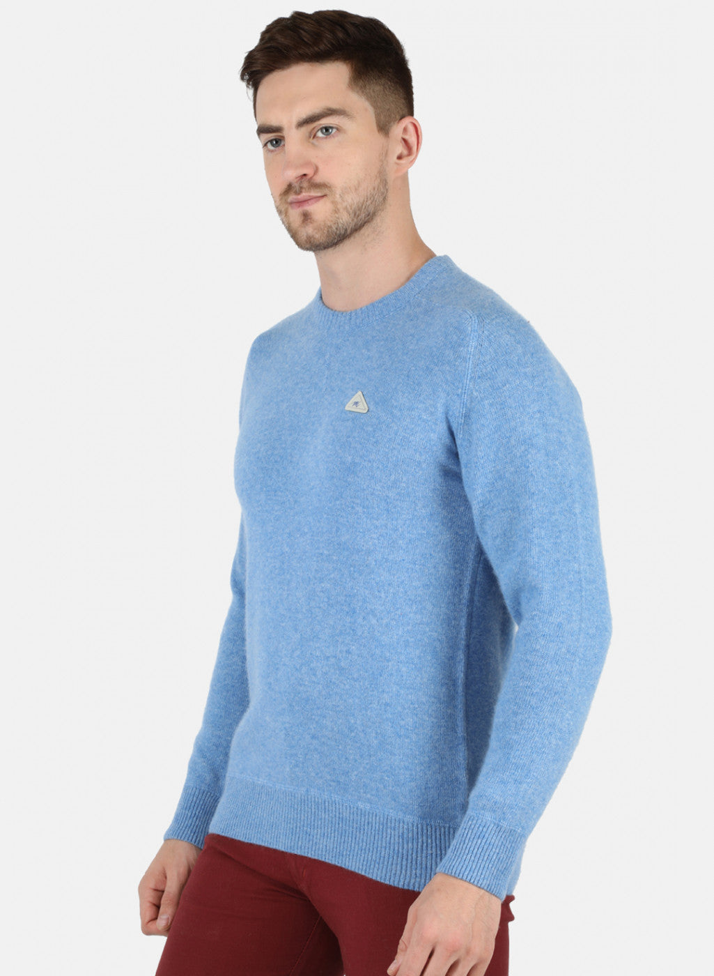 Men Blue Solid Pullover