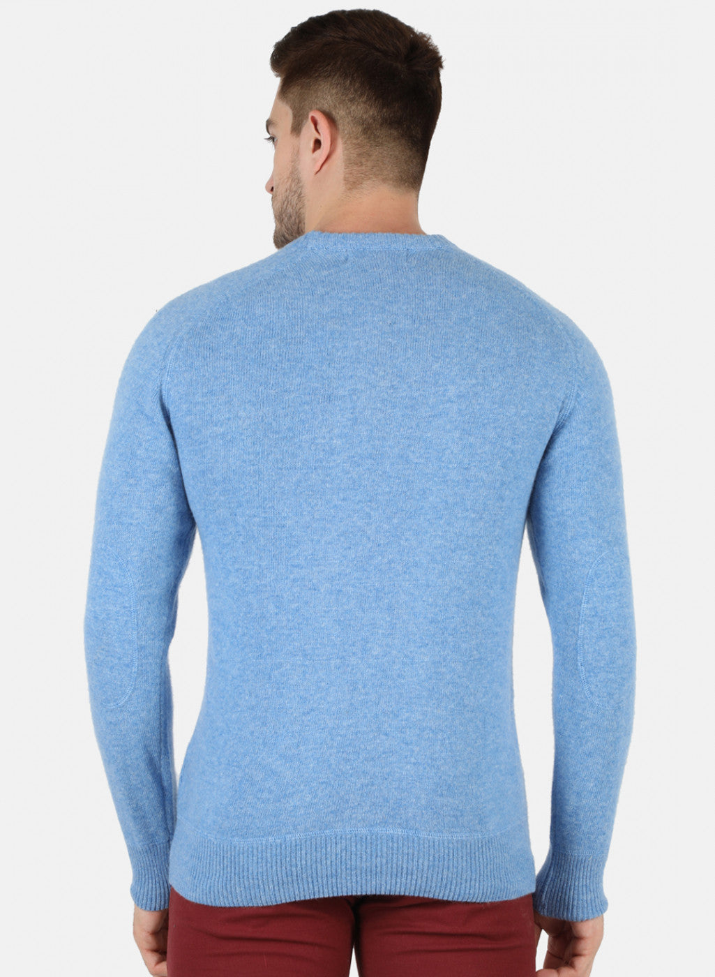 Men Blue Solid Pullover