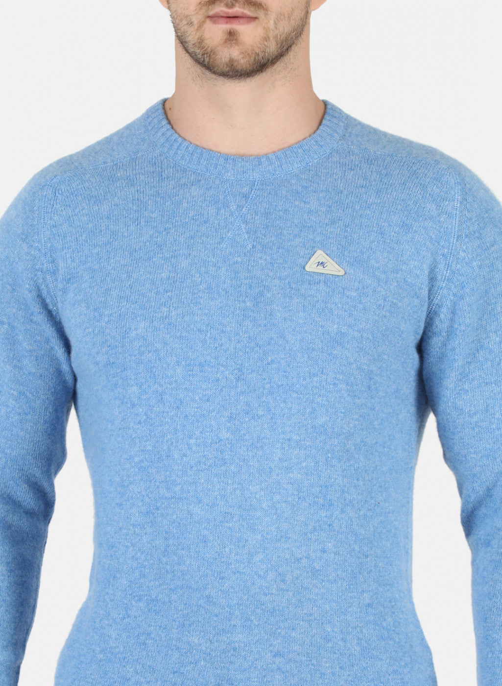 Men Blue Solid Pullover