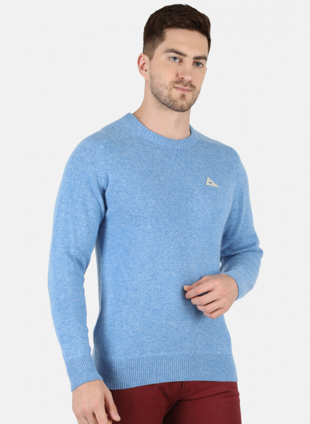 Men Blue Solid Pullover