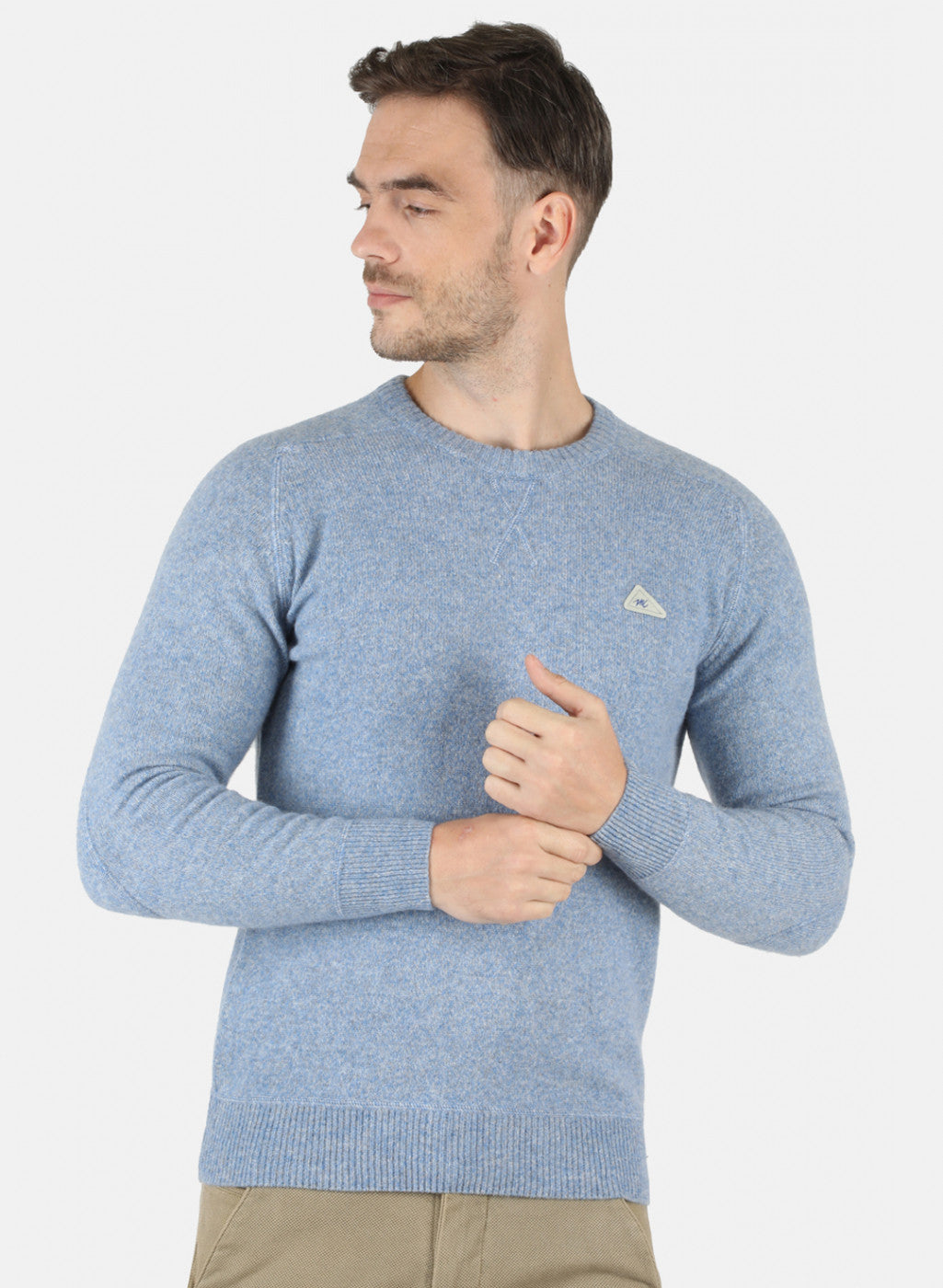 Men Blue Solid Pullover