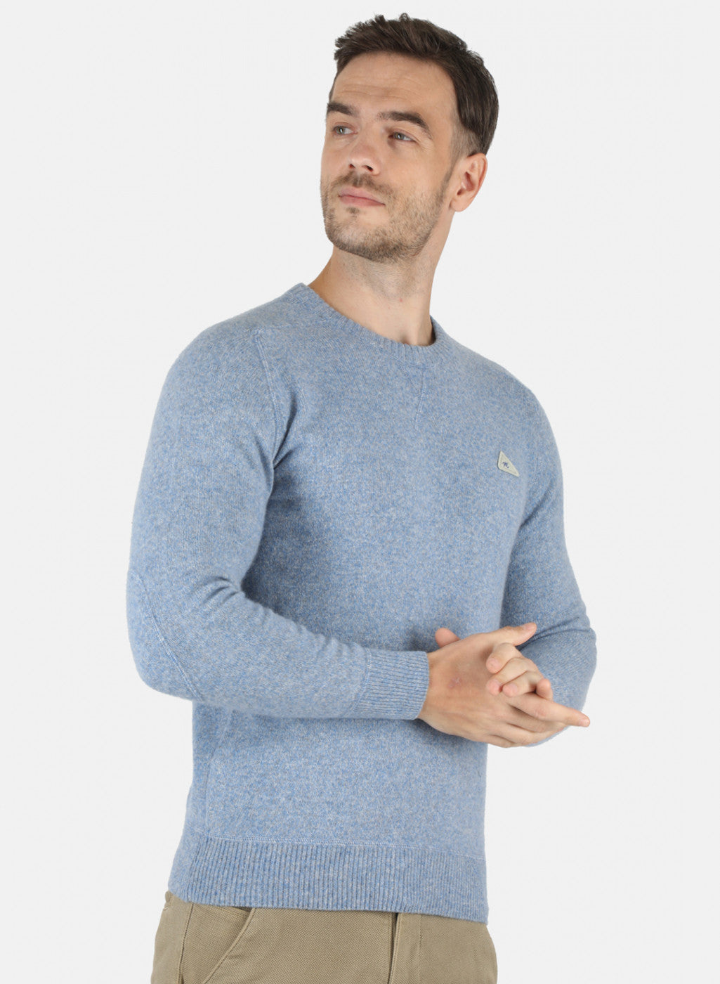 Men Blue Solid Pullover