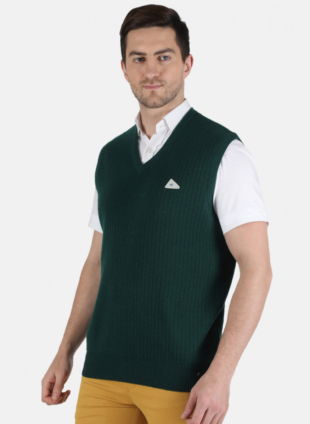 Men Green Solid Sweater