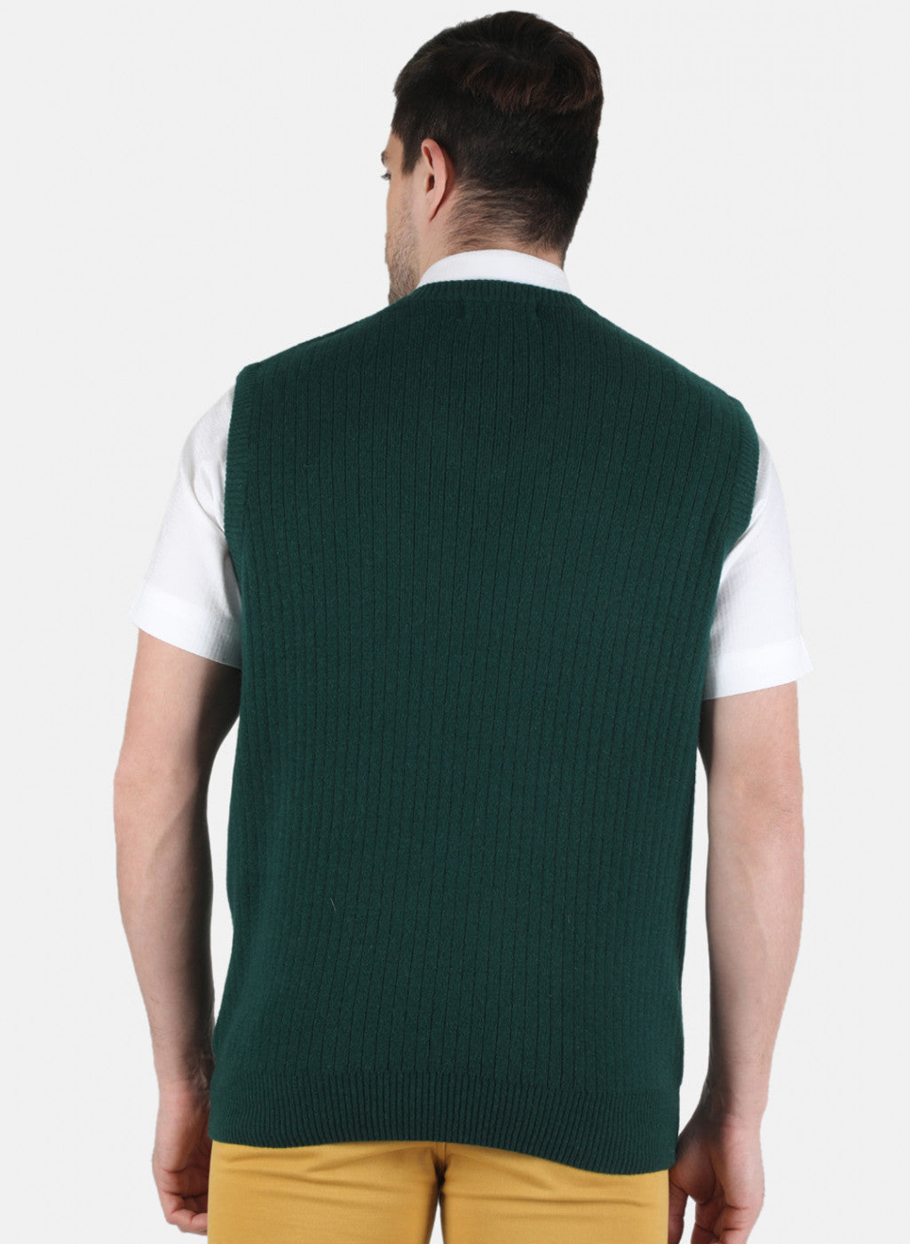 Men Green Solid Sweater