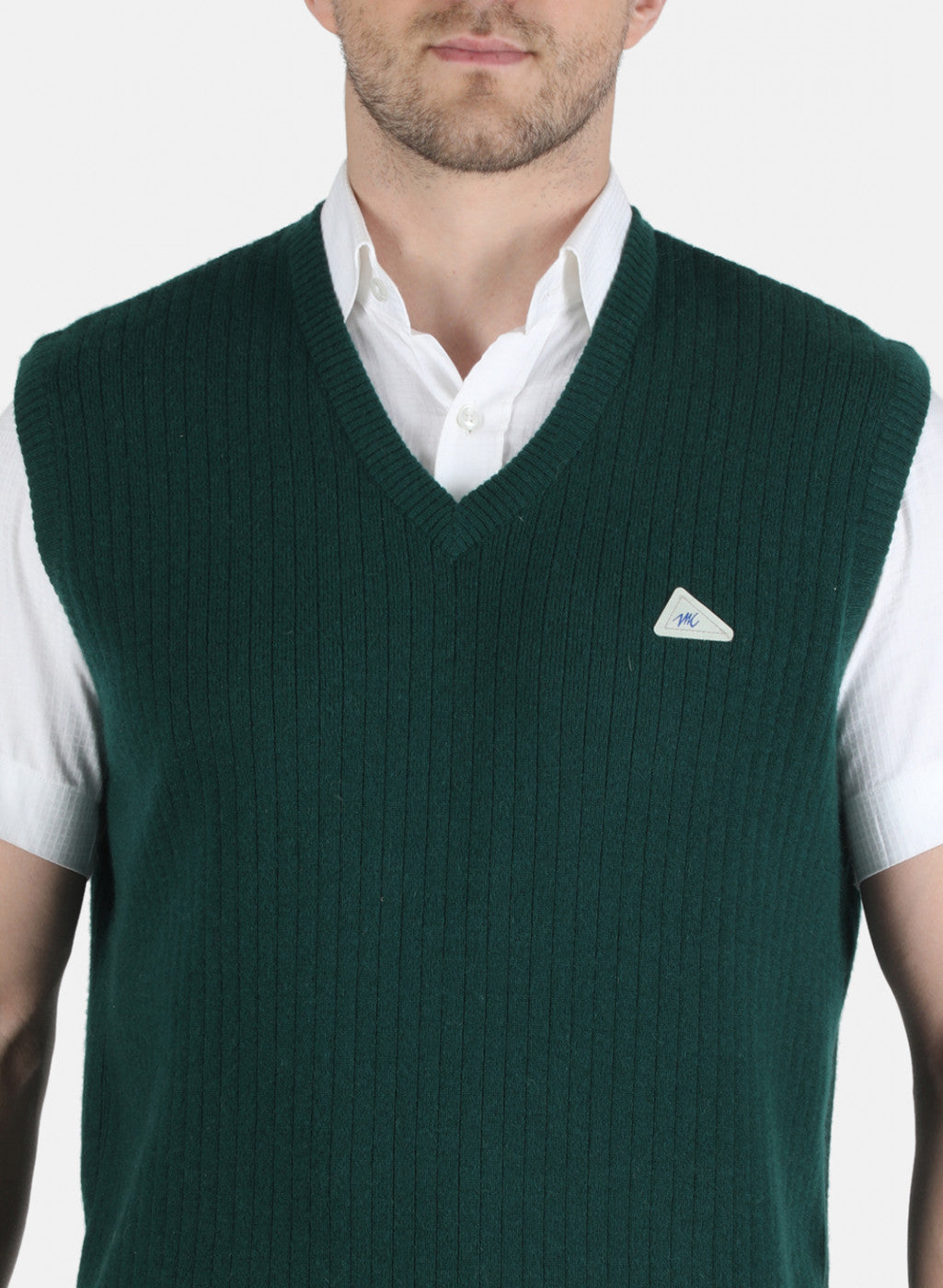 Men Green Solid Sweater