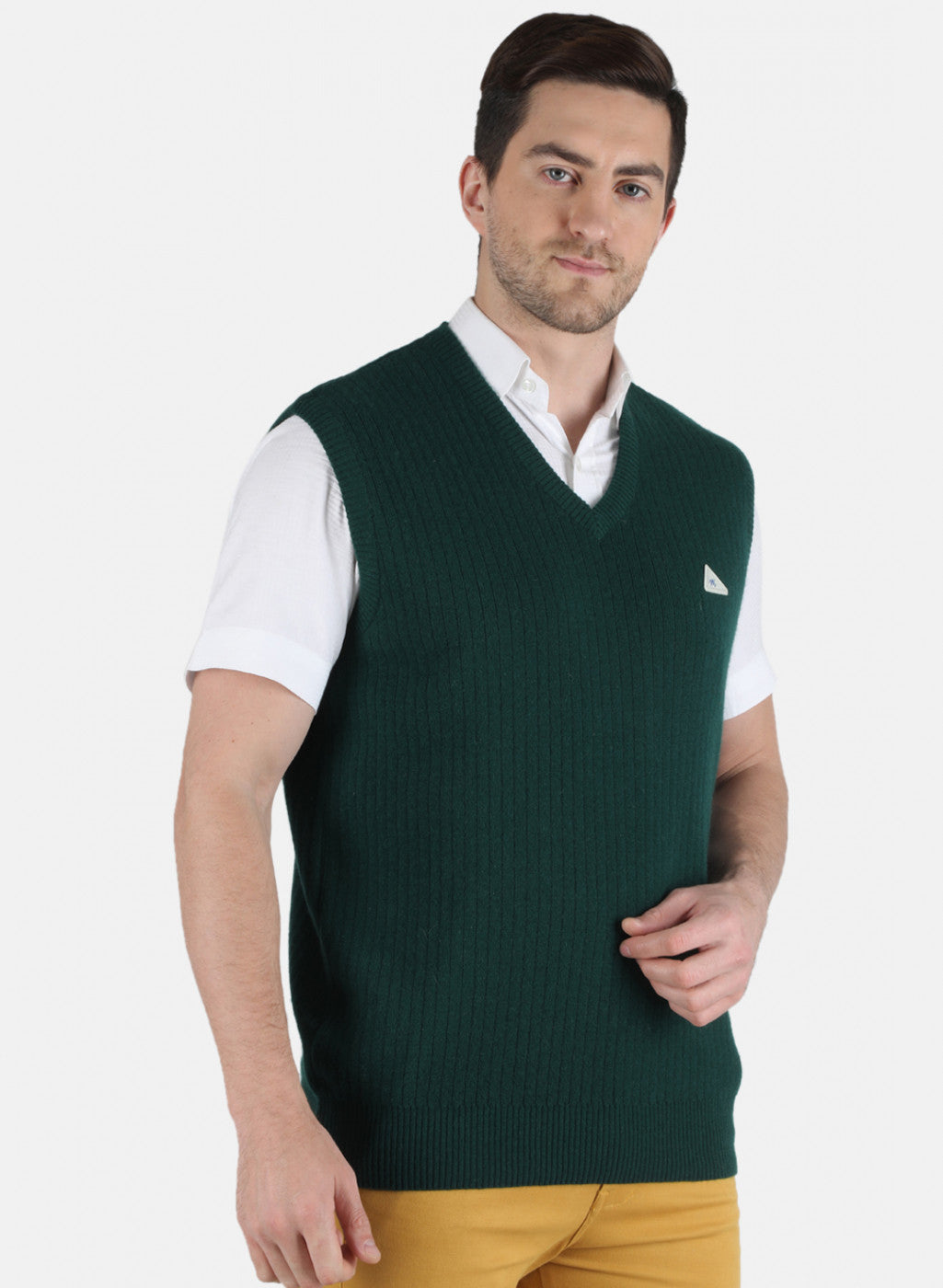 Men Green Solid Sweater