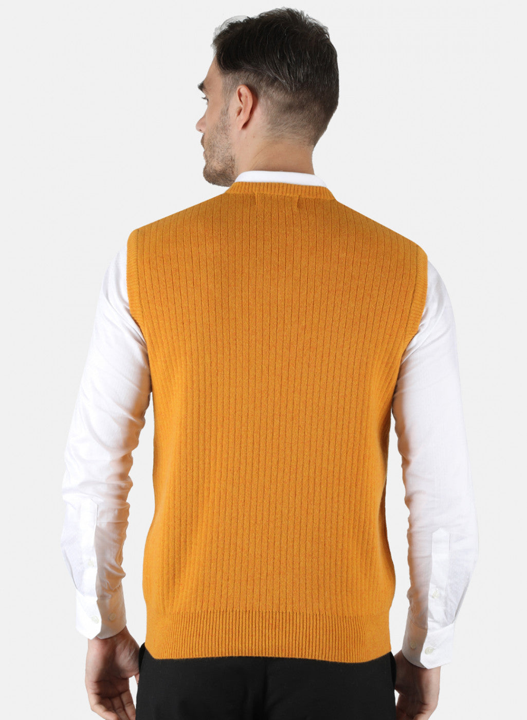 Men Yellow Solid Sweater