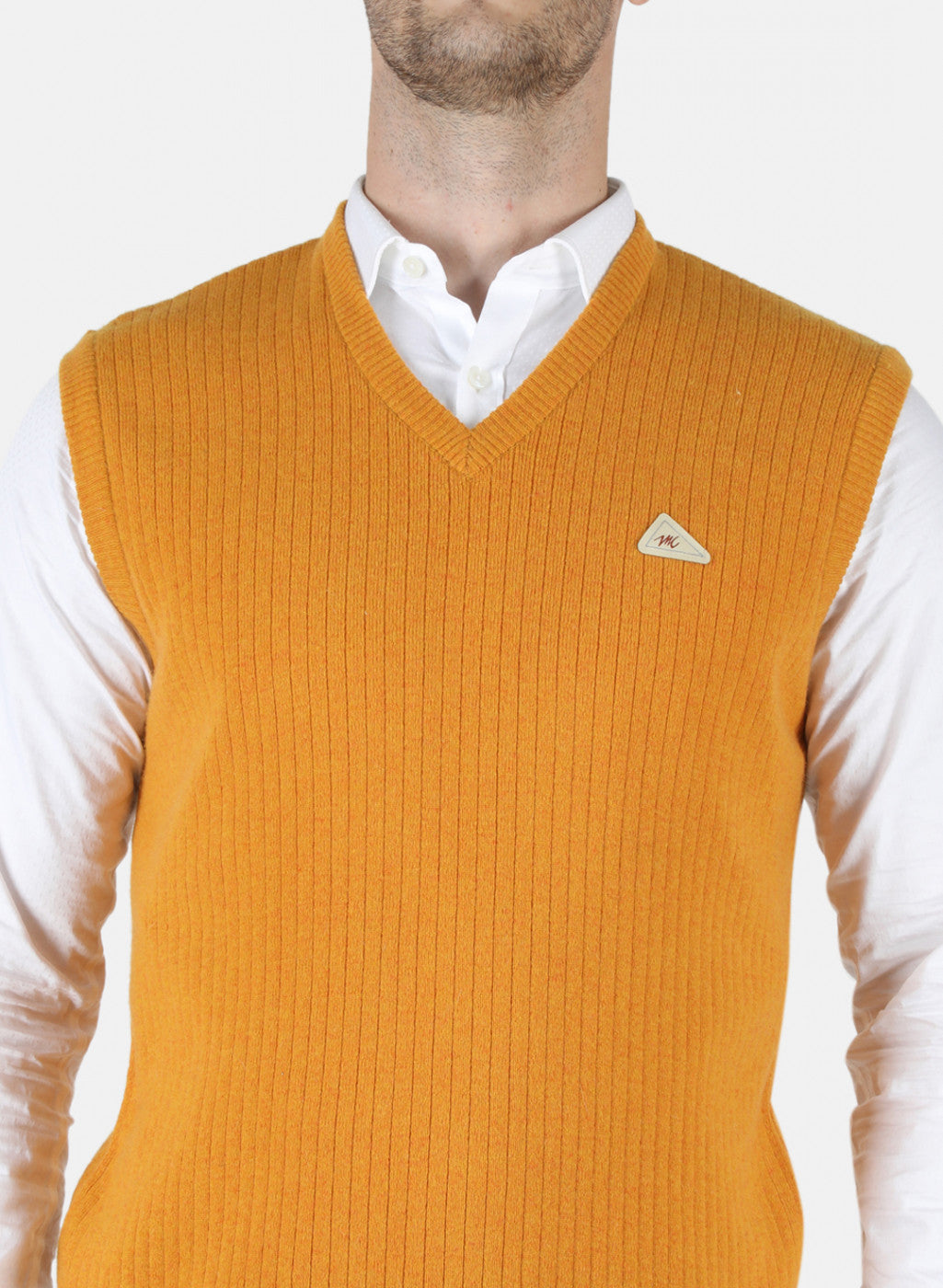 Men Yellow Solid Sweater