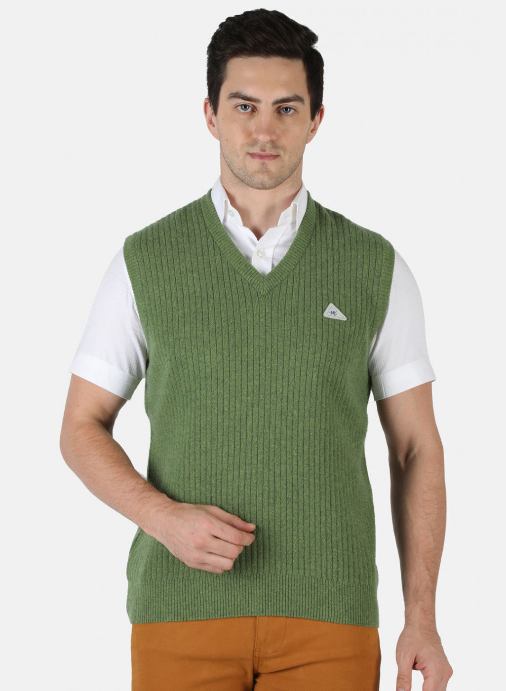 Men Green Solid Sweater