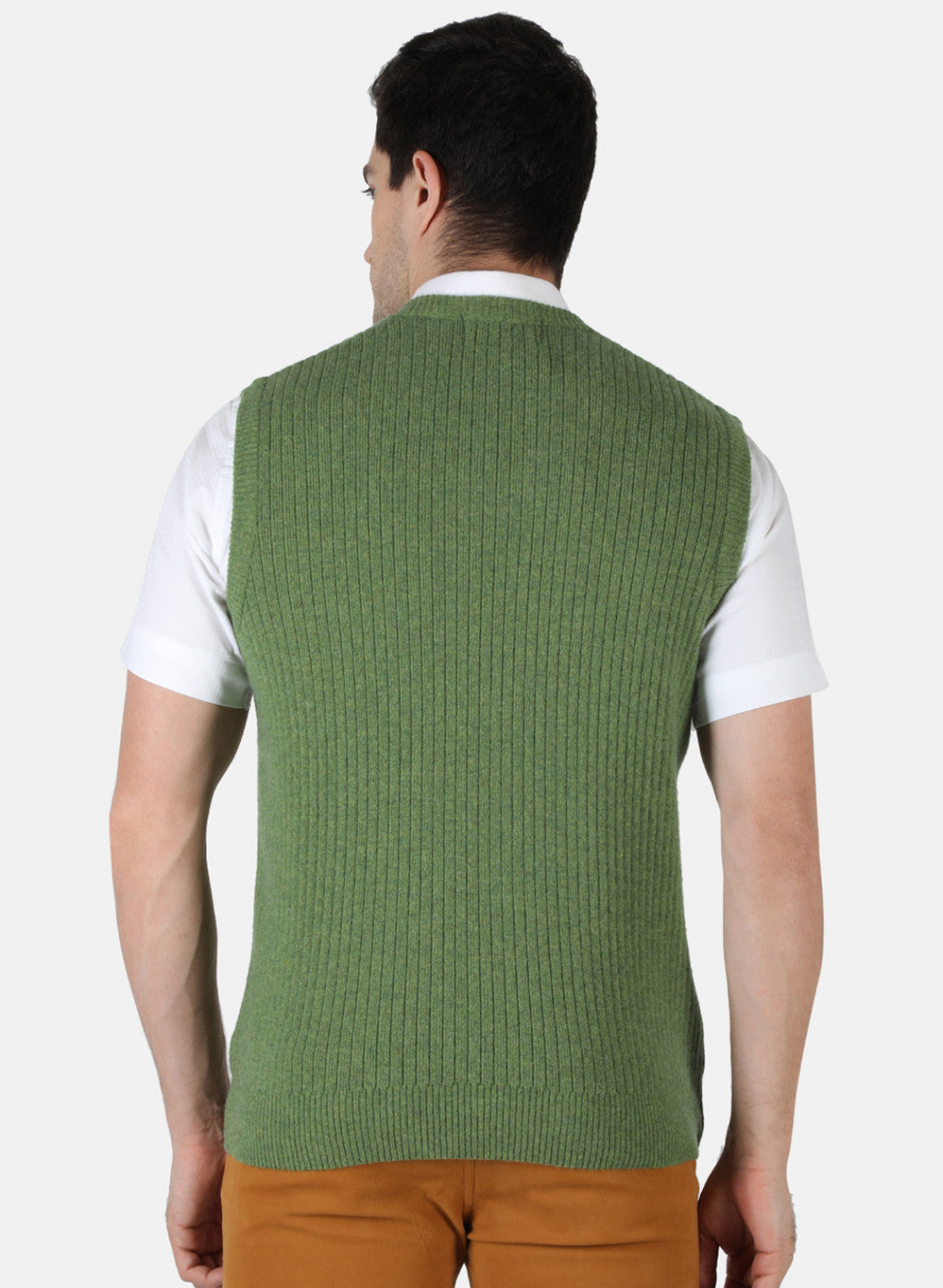 Men Green Solid Sweater