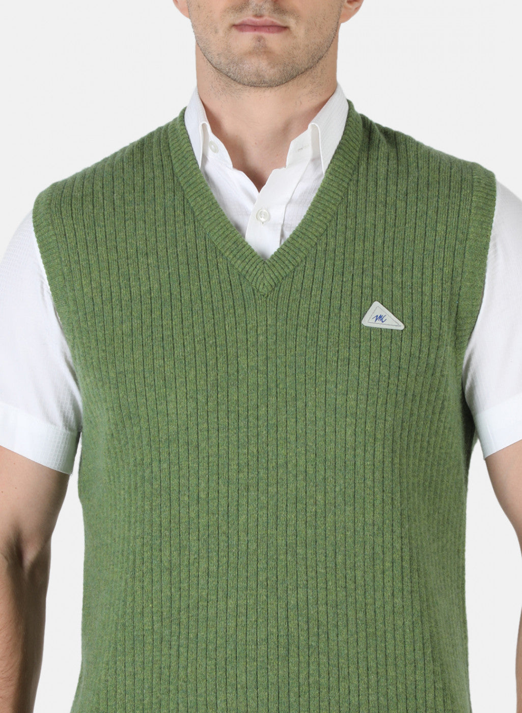 Men Green Solid Sweater