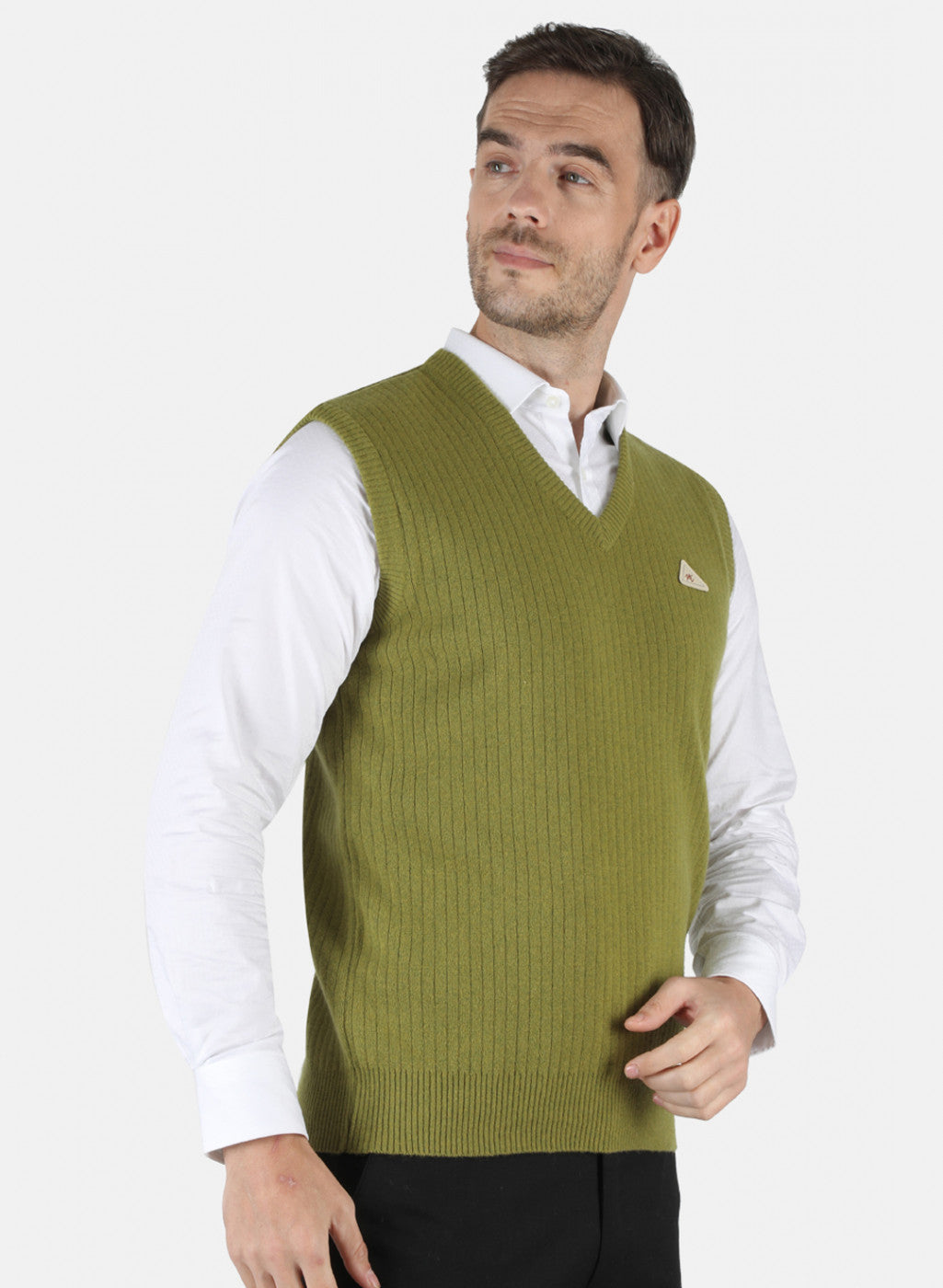 Men Green Solid Sweater