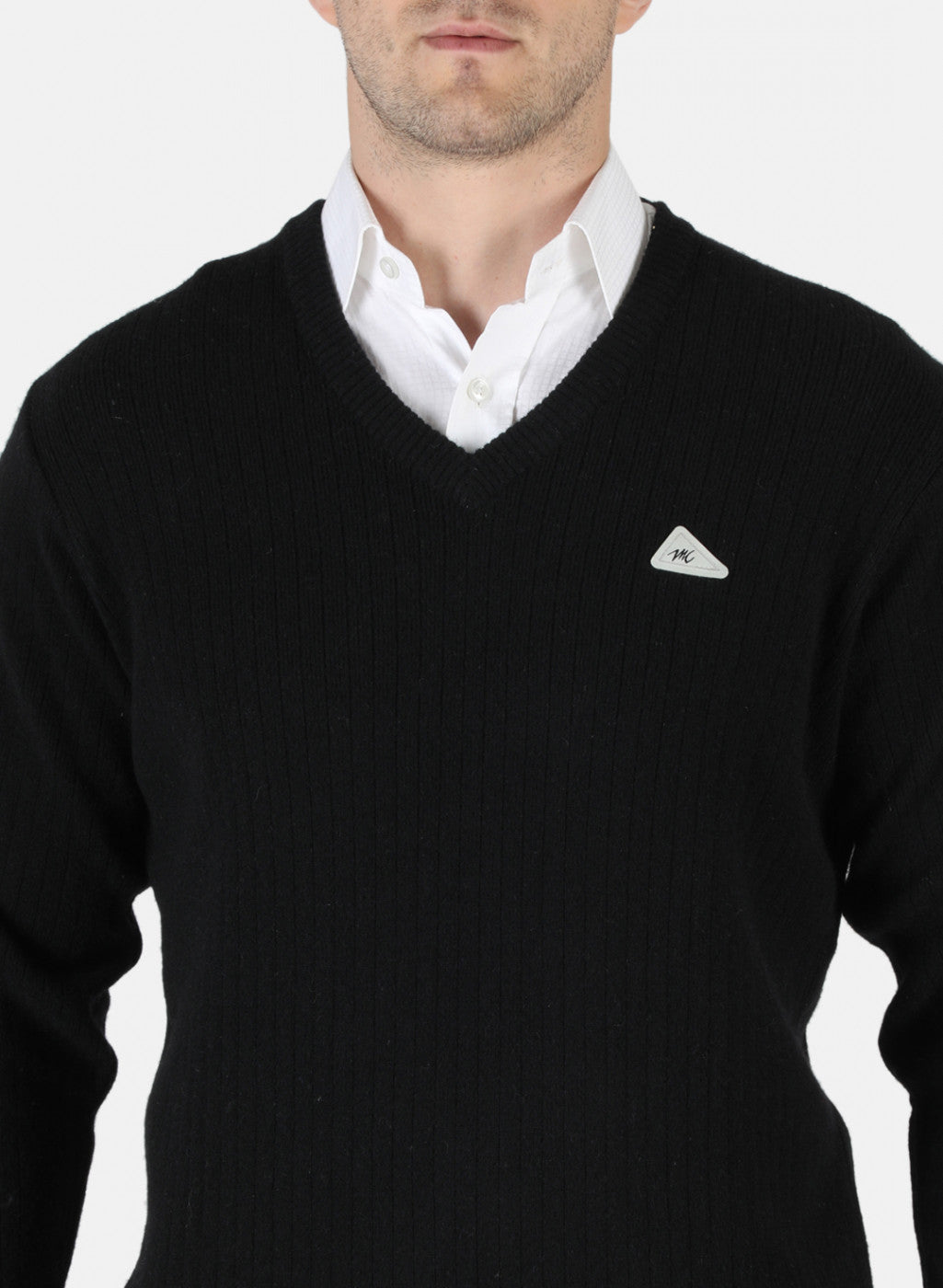 Men Black Solid Pullover