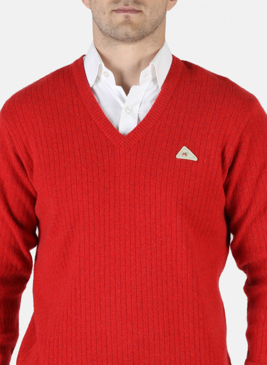 Men Red Solid Pullover