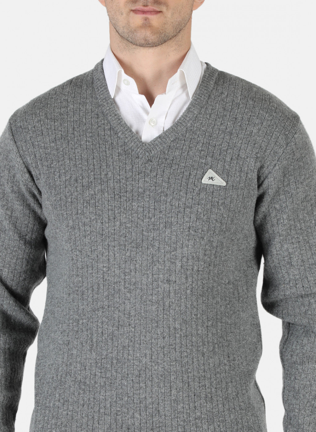 Men Grey Solid Pullover