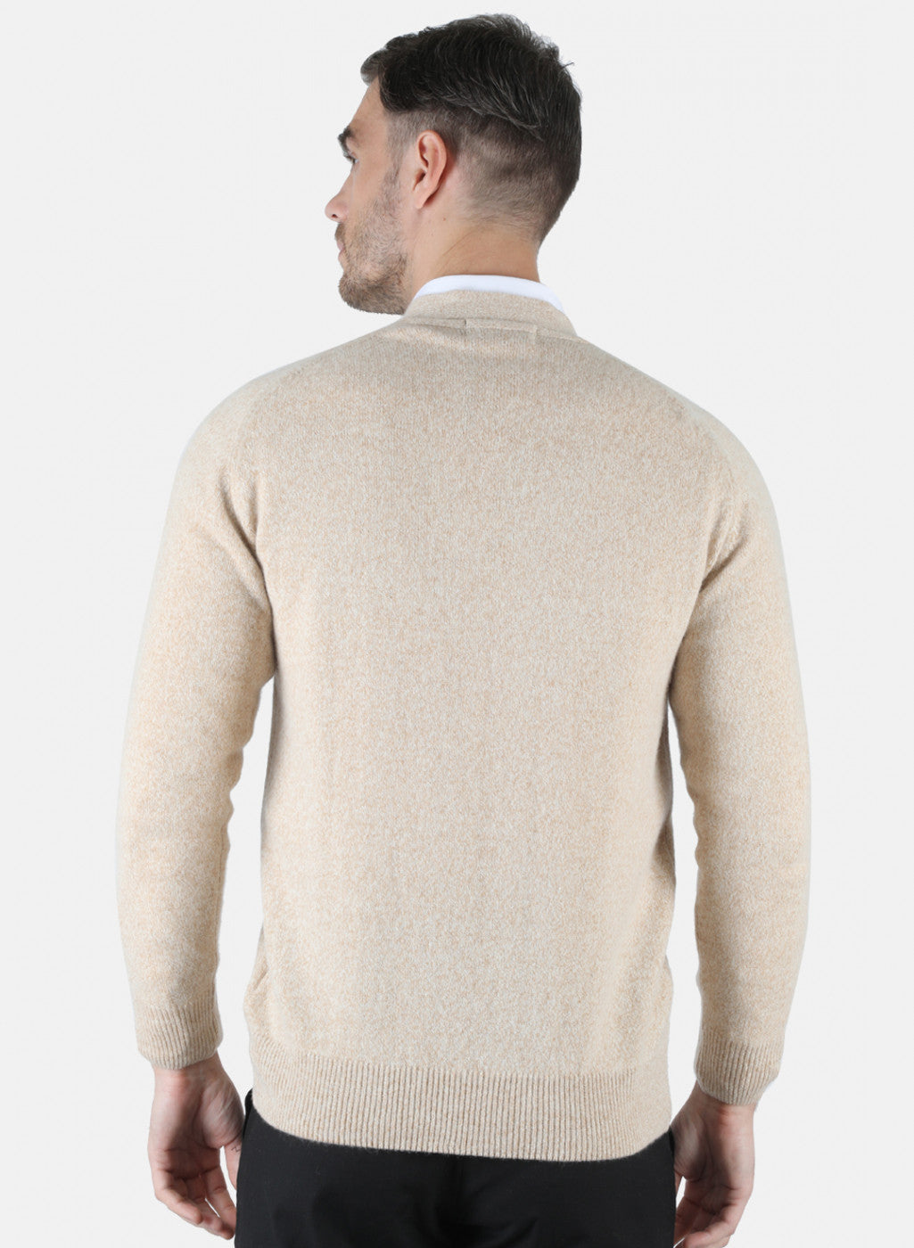 Men Beige Solid Cardigan