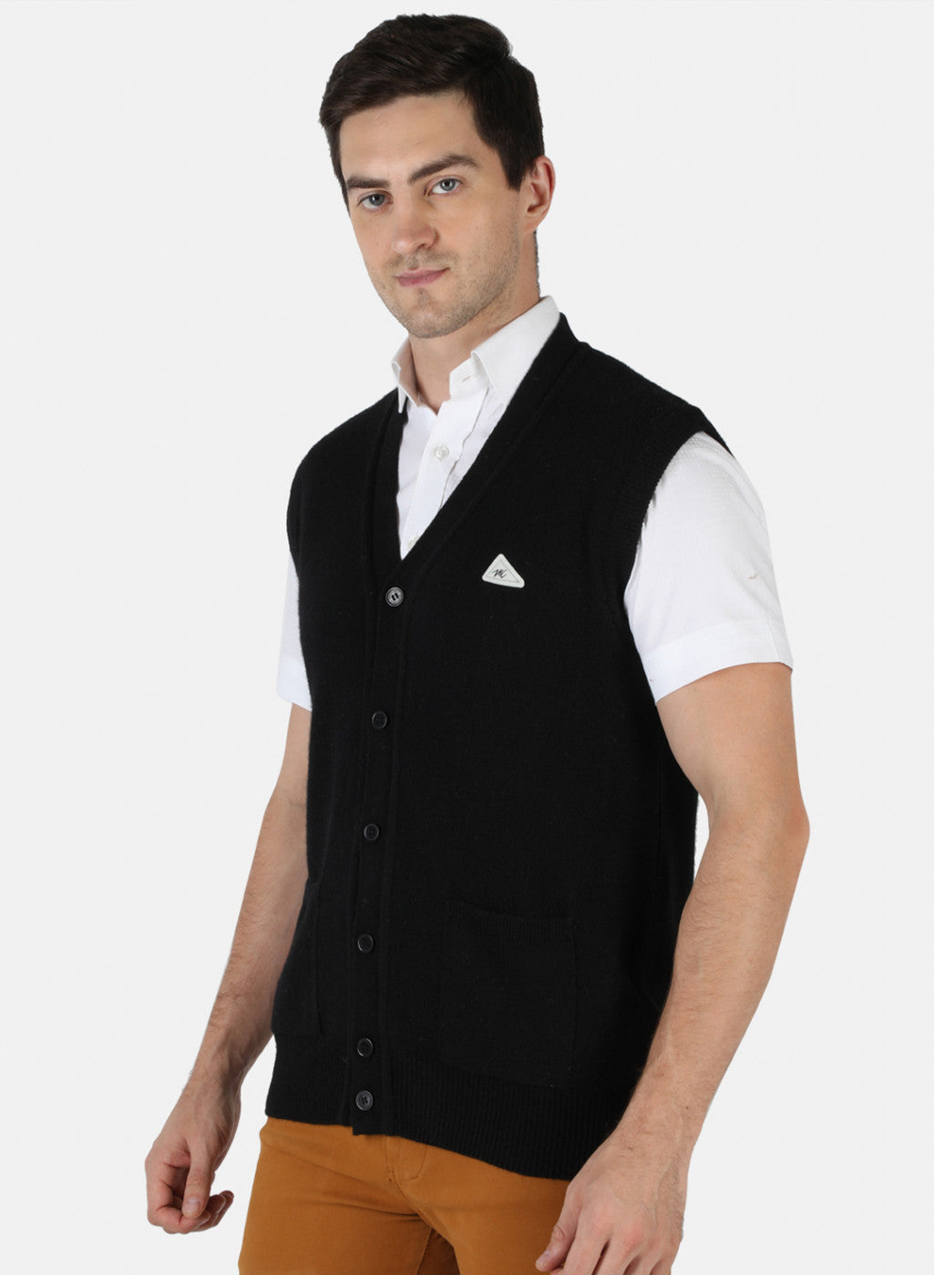 Men Black Solid Cardigan