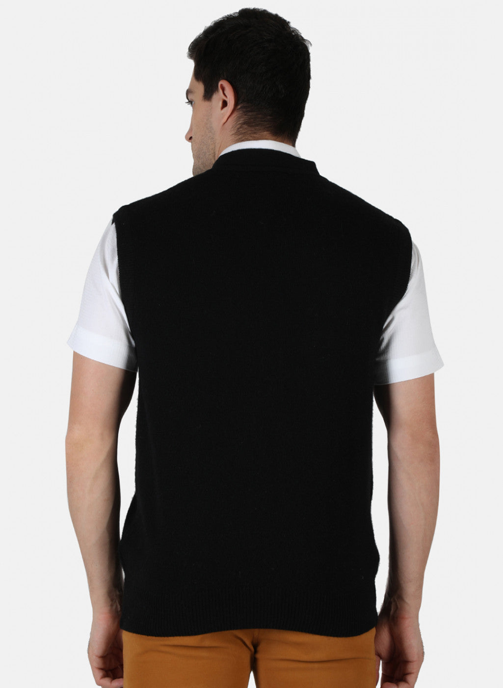 Men Black Solid Cardigan