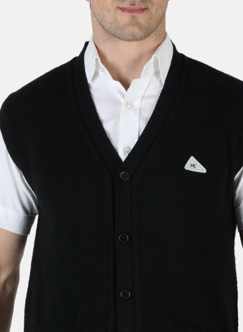 Men Black Solid Cardigan