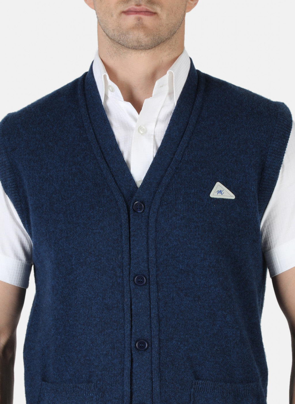 Men Blue Solid Cardigan