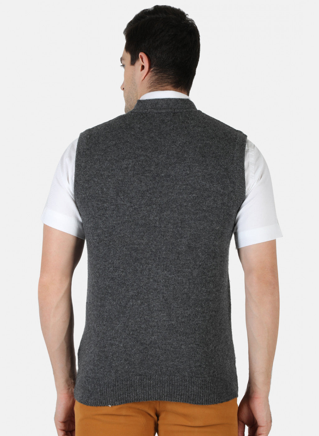 Men Grey Solid Cardigan