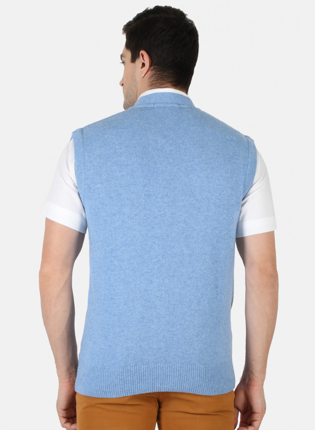 Men Blue Solid Cardigan