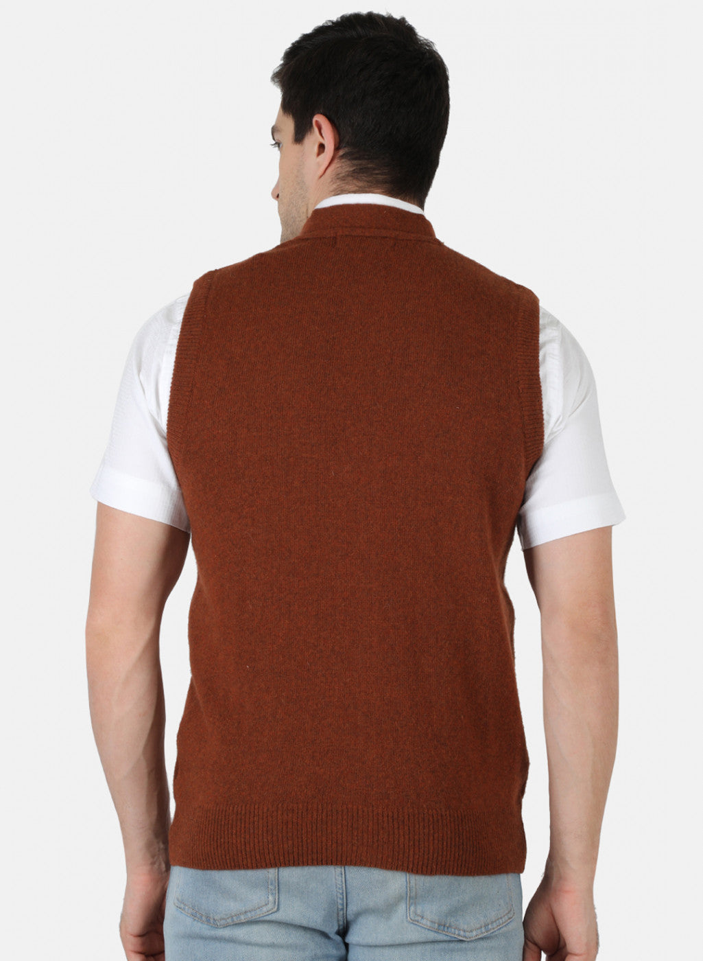 Men Brown Solid Cardigan