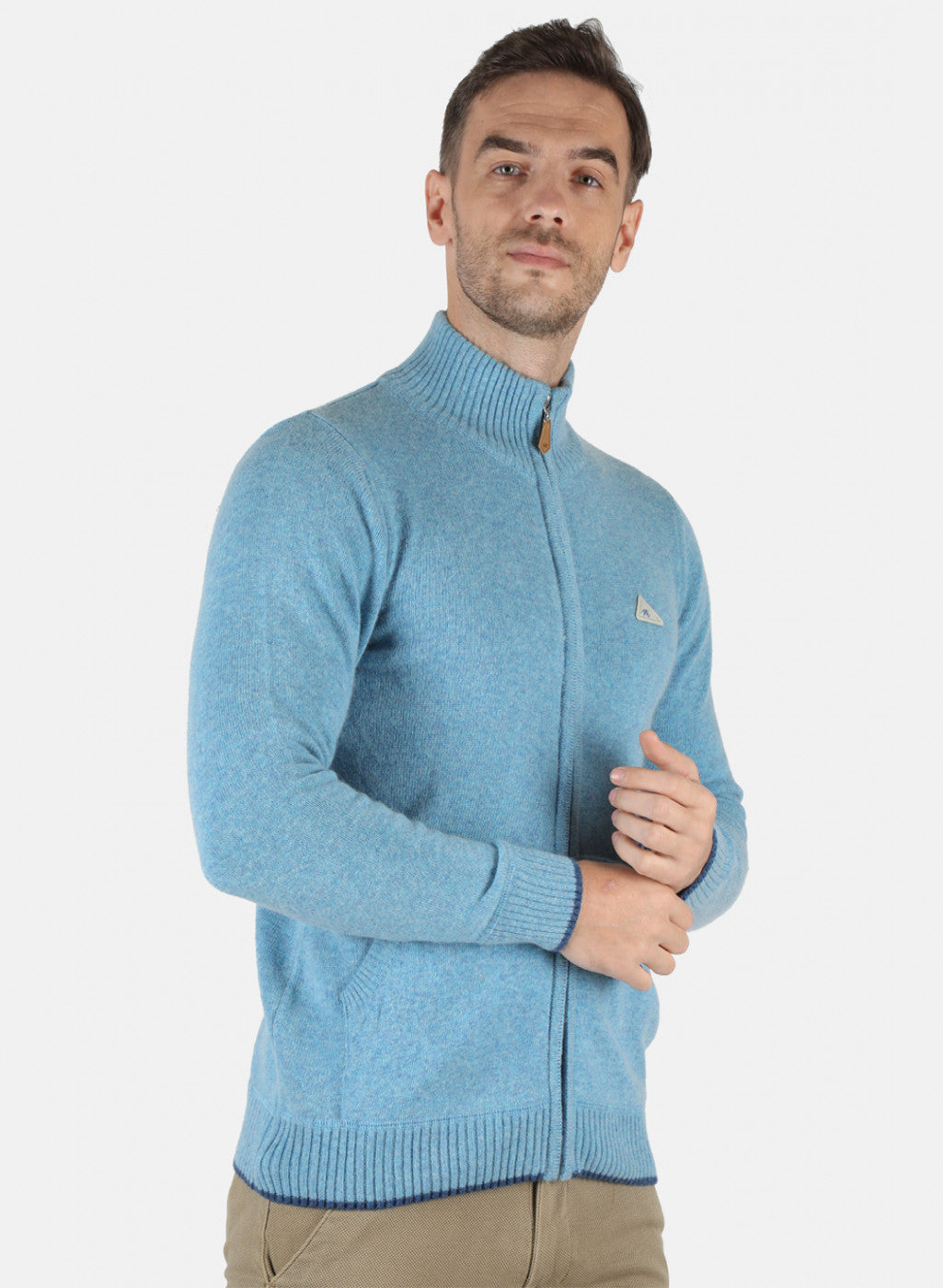 Men Blue Solid Pullover