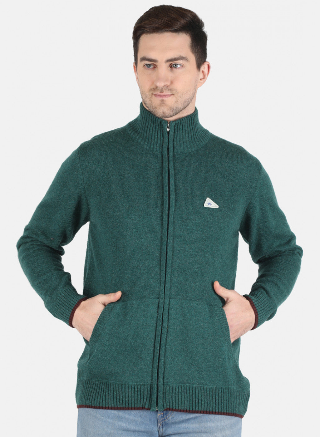 Men Green Solid Pullover