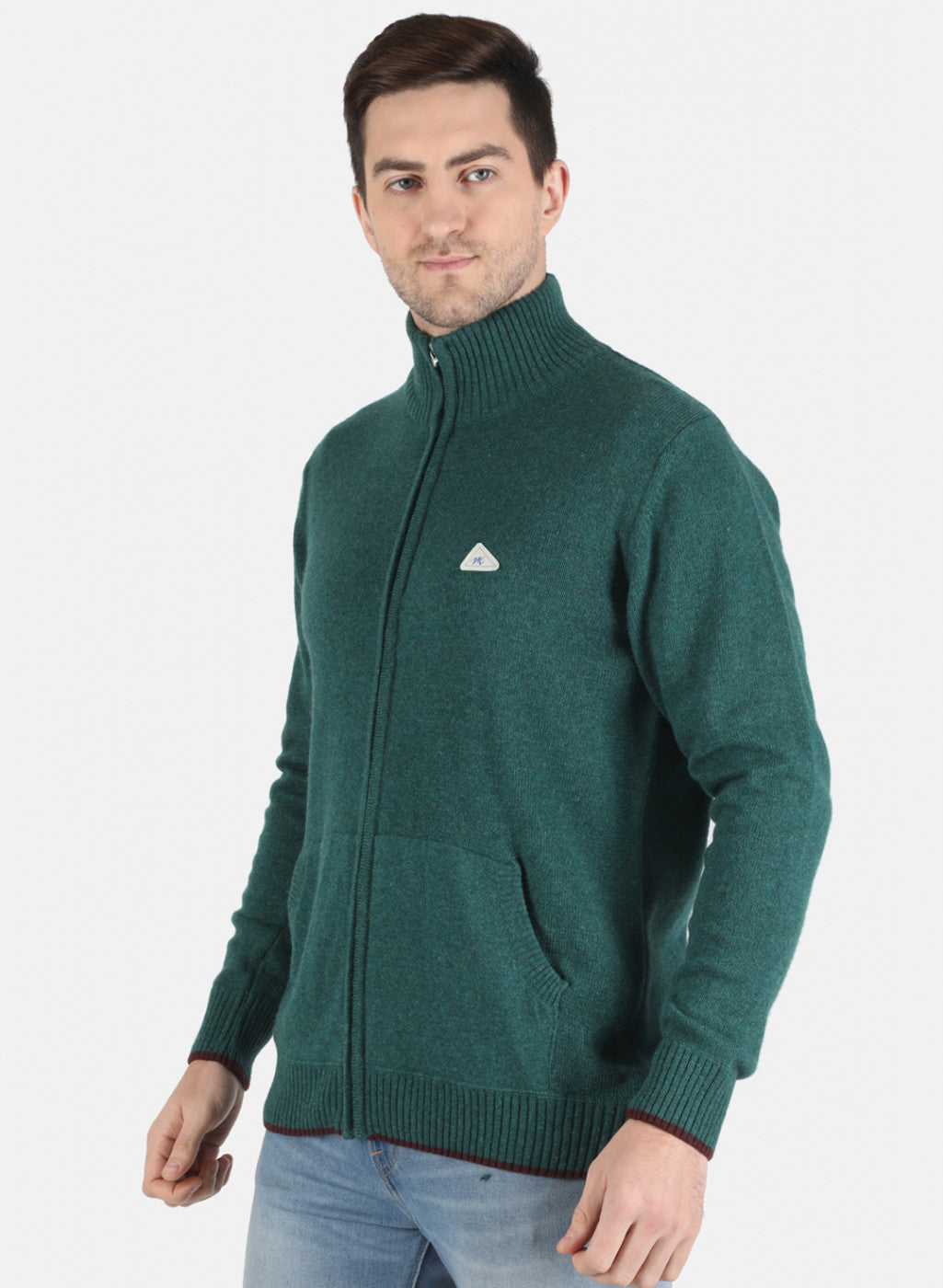 Men Green Solid Pullover