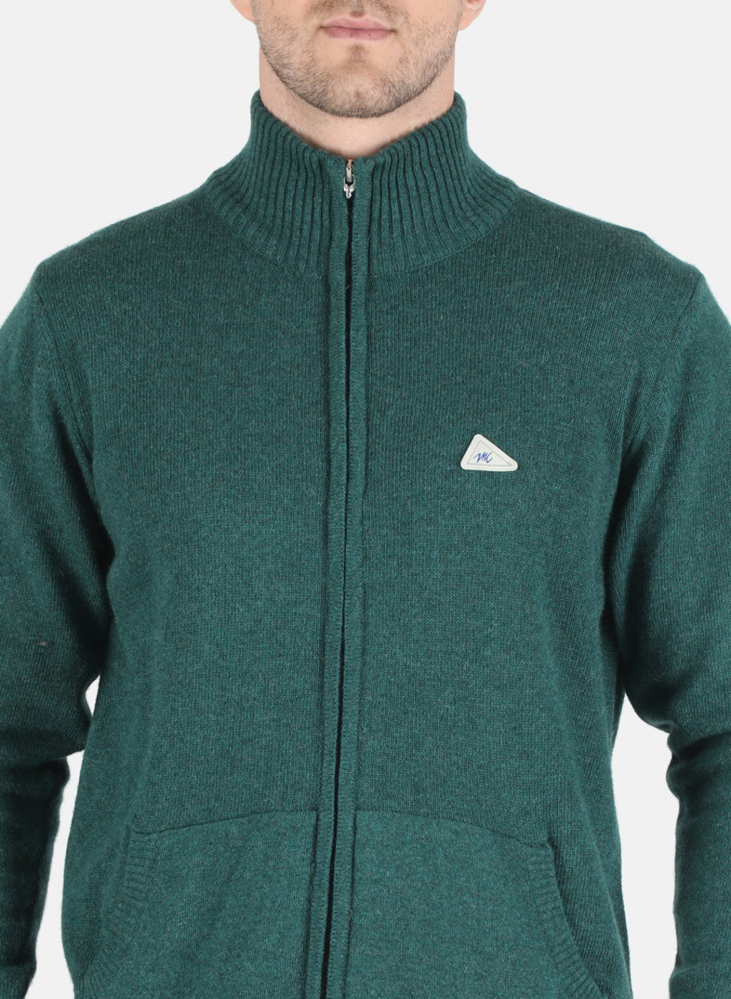 Men Green Solid Pullover