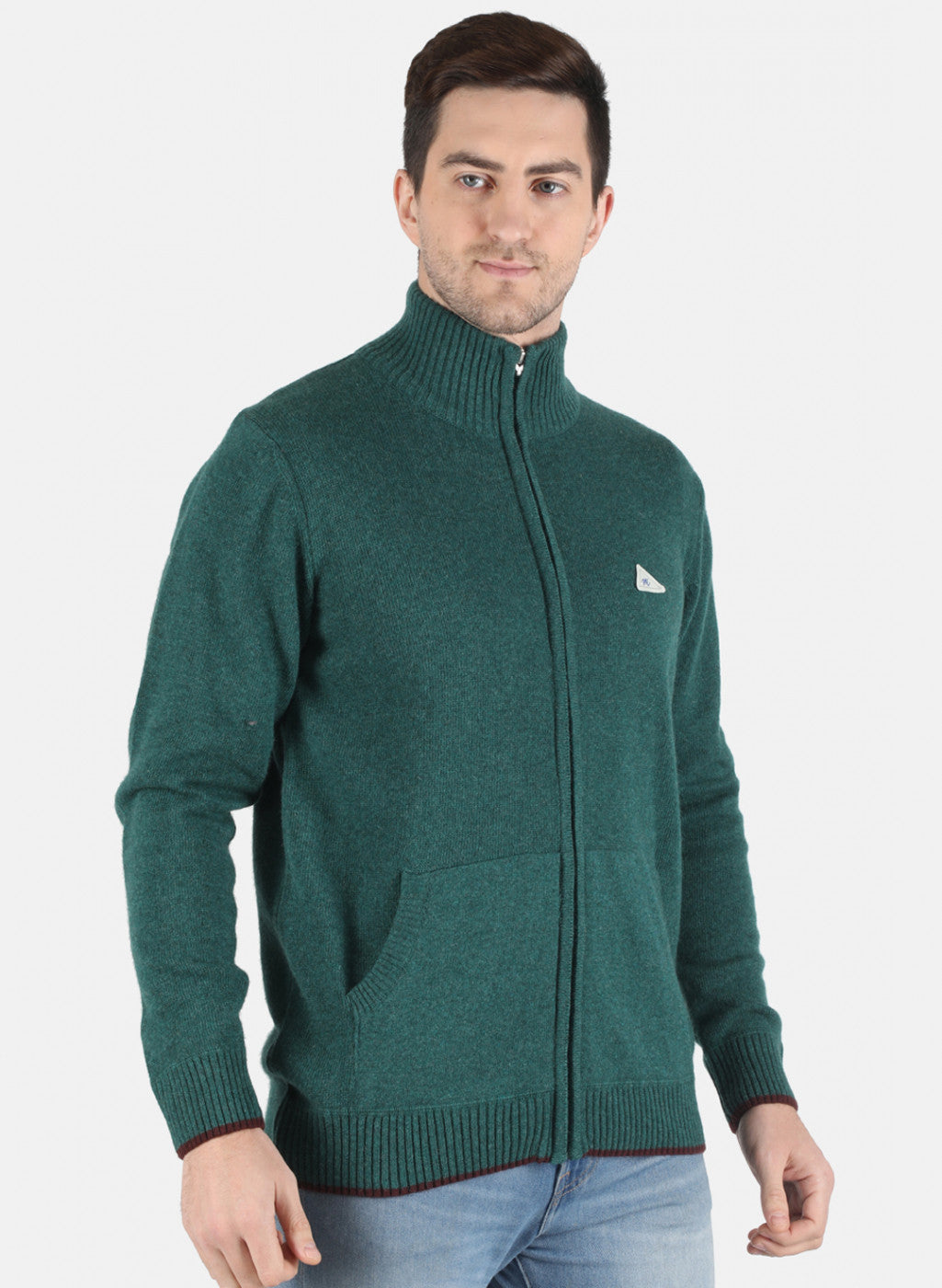 Men Green Solid Pullover