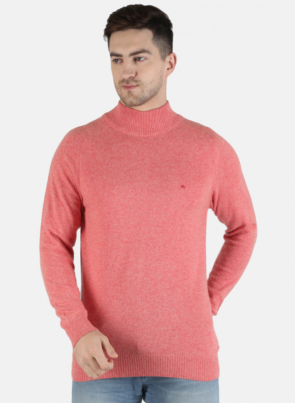 Men Red Solid Pullover