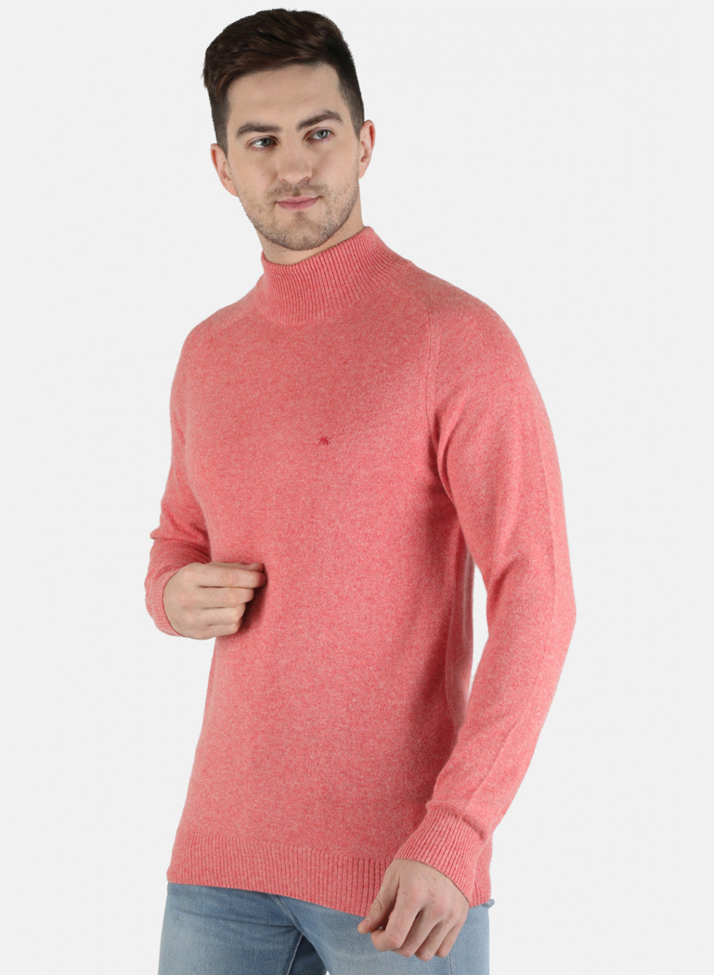 Men Red Solid Pullover