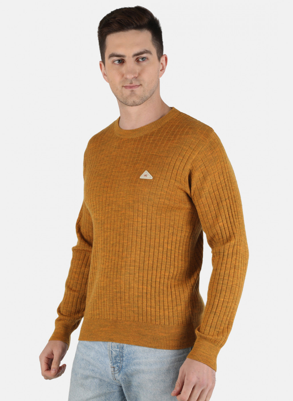 Men Yellow Solid Pullover